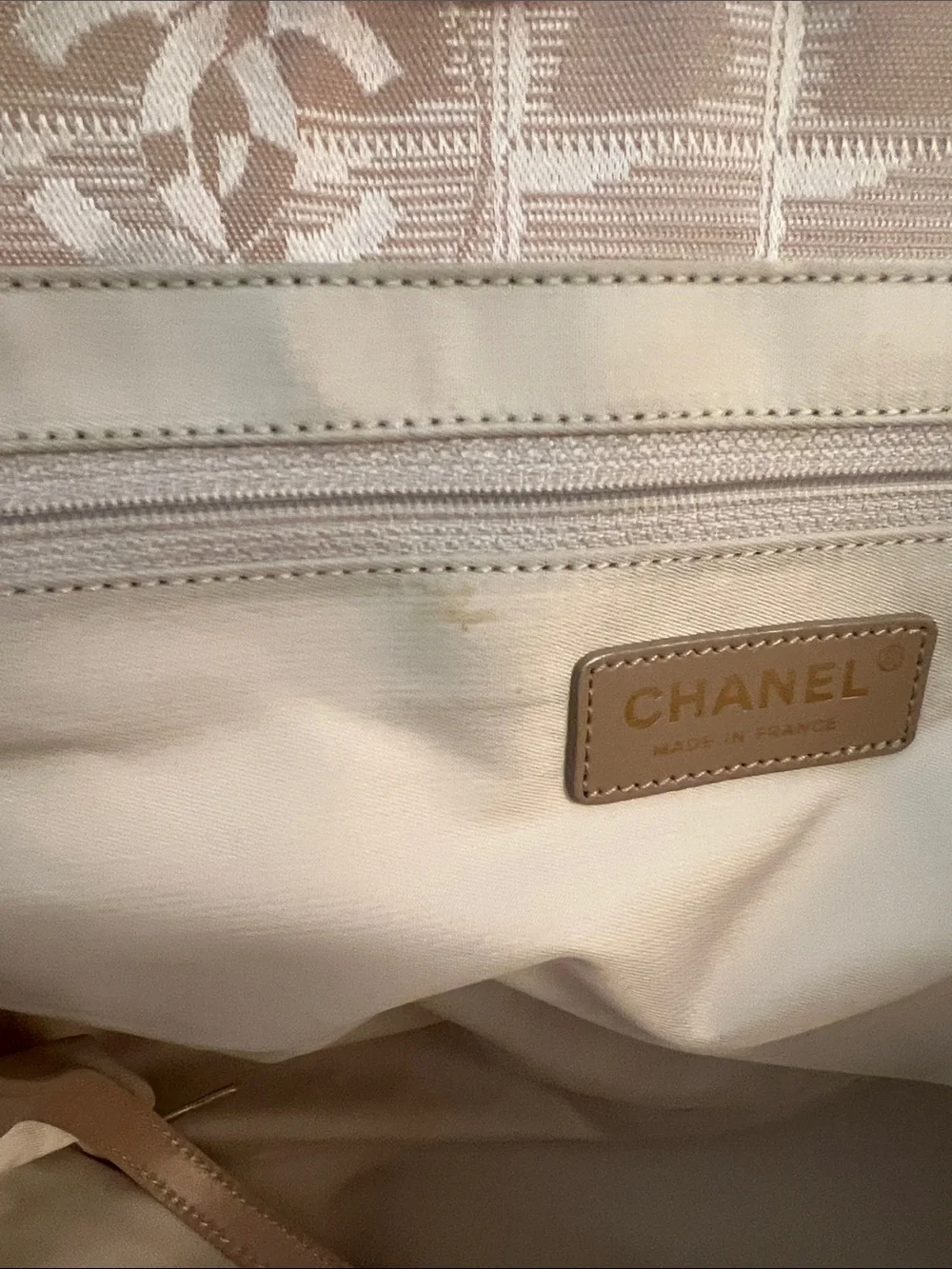 Authentic Chanel Beige/blush Canvas Tote Bag - Picture 17 of 17